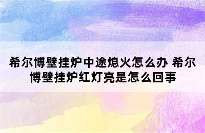 希尔博壁挂炉中途熄火怎么办 希尔博壁挂炉红灯亮是怎么回事